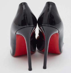 ** Christian Louboutin Pigalle Size 38 Black Patent Leather Pumps **