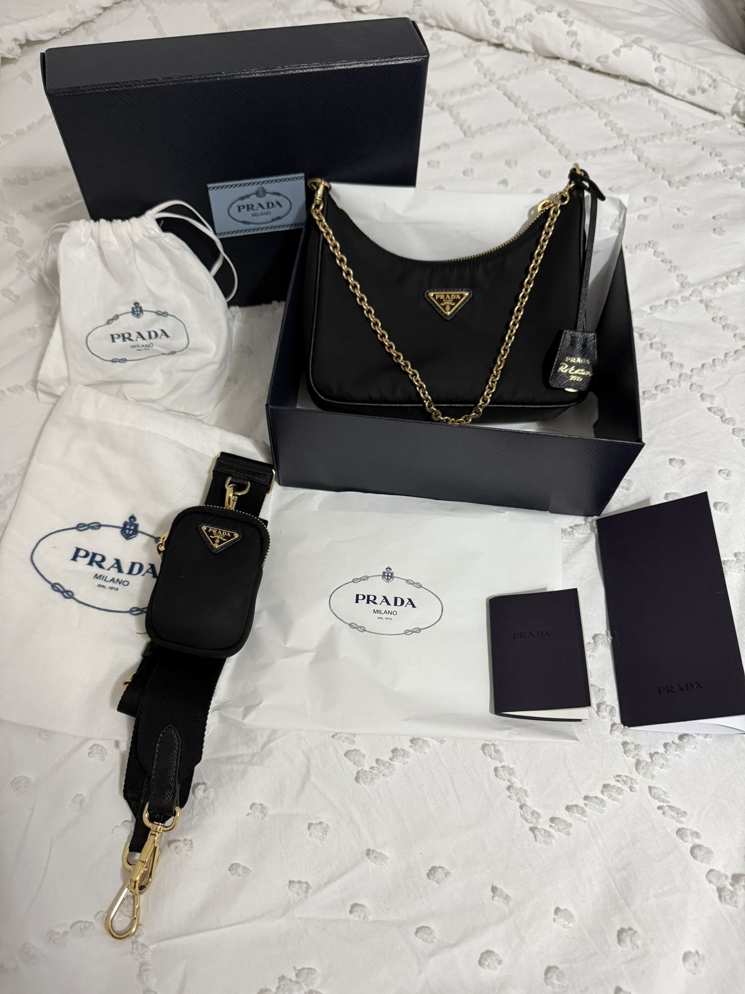 Prada Re-Edition 2005 Re Nylon Bag Gold