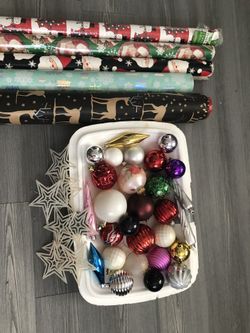 Christmas decorations and wrapping paper