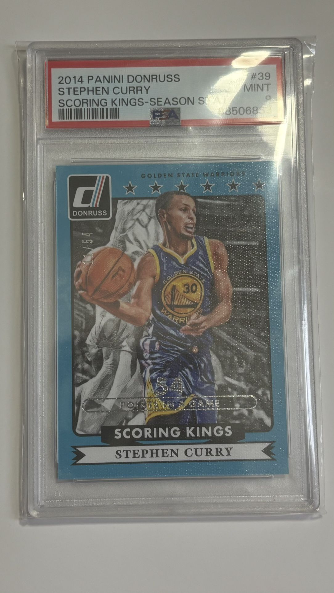 2014 Panini Donruss Stephen Curry Scoring Kings Season STAT PSA 9 11/54