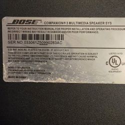 Bose Companion 3 Speakers With Subwoofer