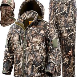 New view Hunting Clothes for Men, Silent Water Resistant Hunting Duck Deer Hunting Jacket and Pants-NW01
