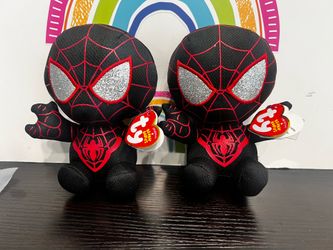 TY ORIGINAL BEANIE BABIES - SPIDERMAN - MILES MORALES BRAND NEW PLUSH WITH TAGS $8 EACH