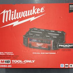 Milwaukee M18 Packout Radio + Charger. Tool Only. Model #2950-20
