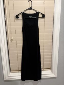 Slit Black Open Back Dress