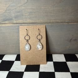 Rainbow Moonstone Teardrop Earrings