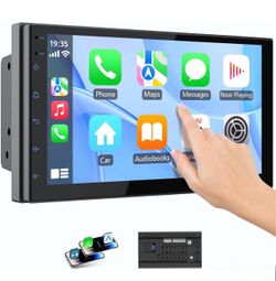 Double Din Wireless Carplay Screen for Car, 7" HD Touchscreen with Apple Carplay
