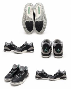 Nike Air Jordan 3 Retro Green Glow Black/Cement Men’s Size 8.5 Used No Box
