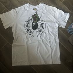 MEDIUM WHITE CHROME HEART X BAPE