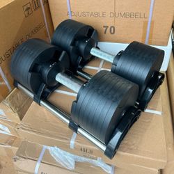New 5-70lb Adjustable Dumbells