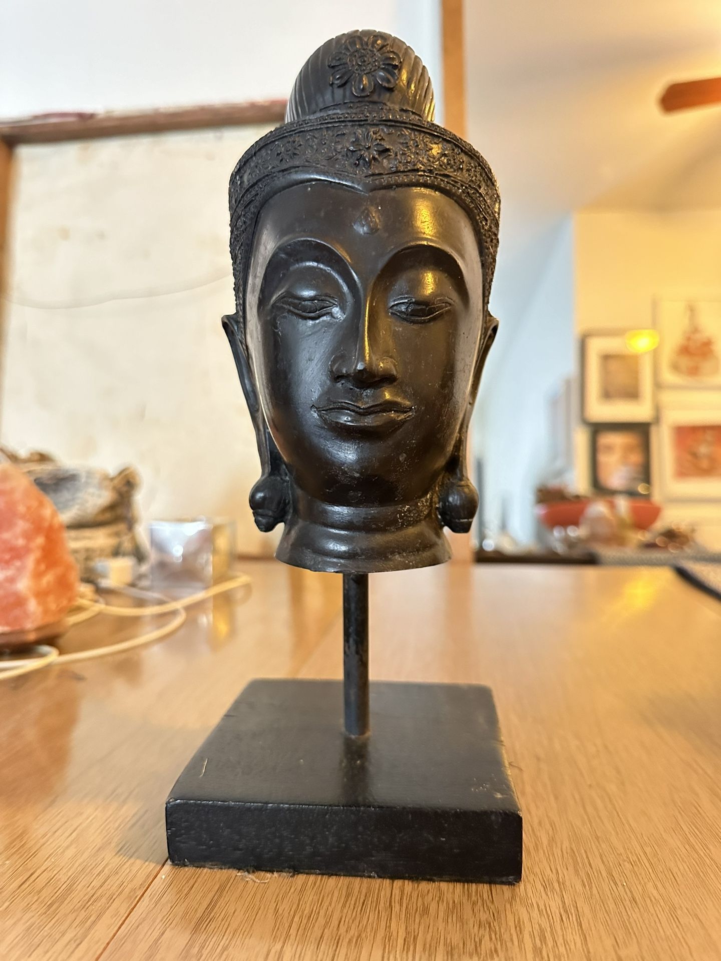 Metal Buddha Head Sculpture