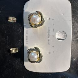 Stylish Gold-plated Pearl Stud Earring