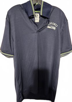 Seattle Seahawks Logo S/S Polo Men Size L Blue