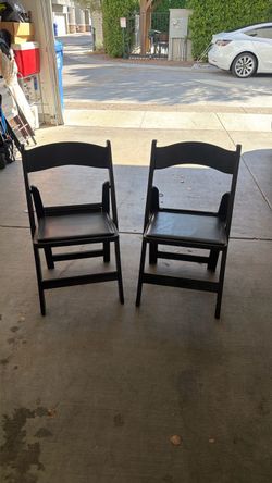Black Folding Chairs Set of 2