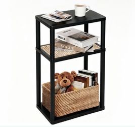 Black Rattan Nightstand
