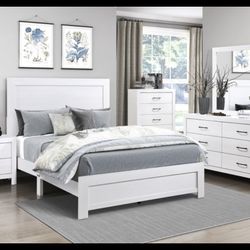 New White Or Grey Finish Bedroom Set