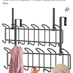Wall Mounted Hook Rack Over The Door Hook Set of 2
