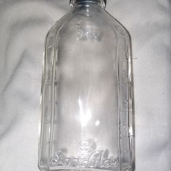 Sani-Glas Collectible Medicine Bottle With Black Screw On Top