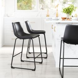 Smart Black Counter Stool (Set of 2)