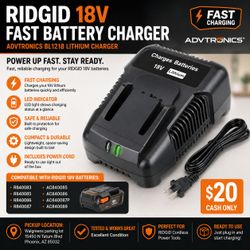 NEW-RIDGID 18V Fast Battery Charger – ADVTRONICS BL1218 Lithium Charger
