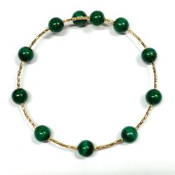 Jade And 18k Gold Bracelet Comes With Certificates 