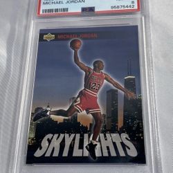 Michael Jordan PSA 8 Chicago Bulls 1993 Upper Deck Skylights #466 