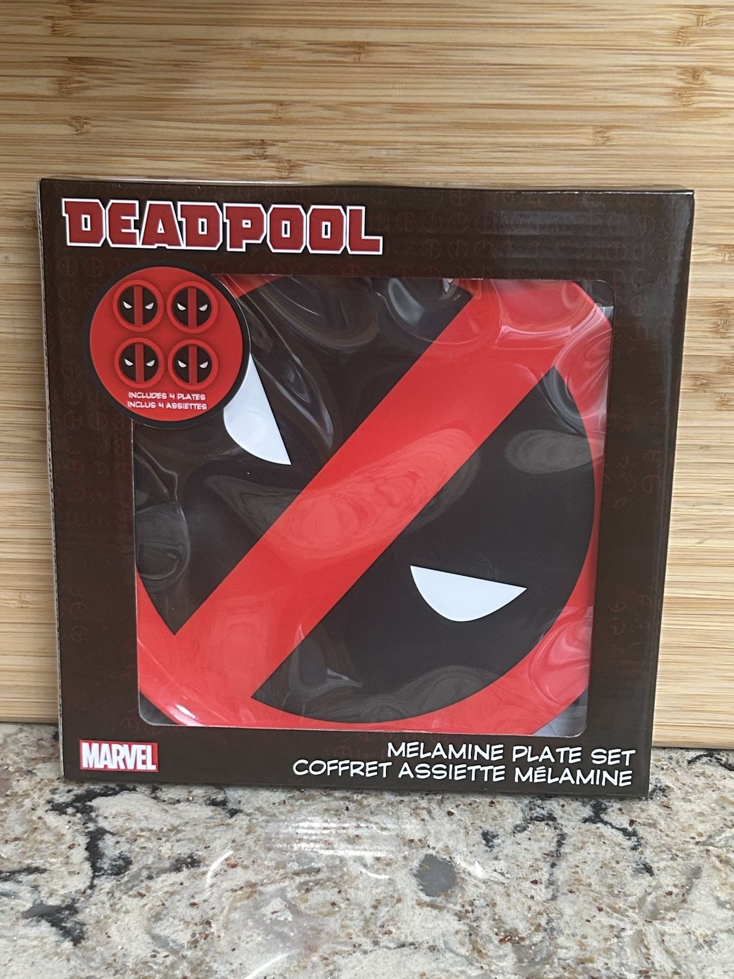 Marvel Dead Pool Plates- Set Of 4
