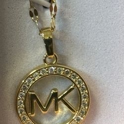 Mk Necklace Golden Color 