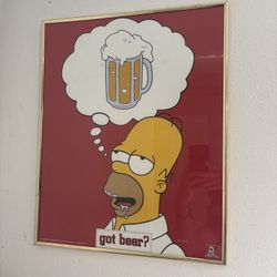 Simpsons Homer Simpson Got Beer Framed Art