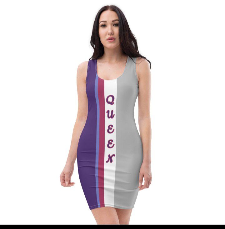  Purple And Gray Cut & Sew Dress