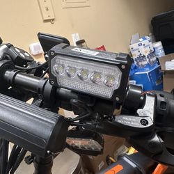 E-bike Must Have Super Bright Rechargeable Headlight With Blue/Red Flashing Strobe Bikes Scooter