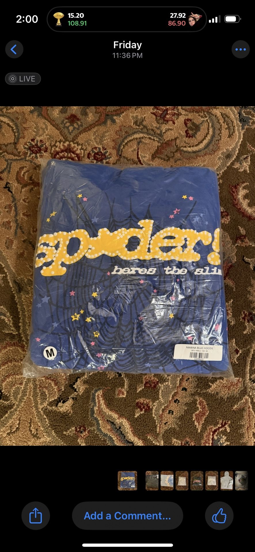 Sper TC Hoodie Blue - Size Medium - Brand New