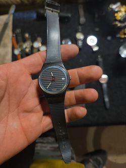 Swatch Watch Black Striped Dial