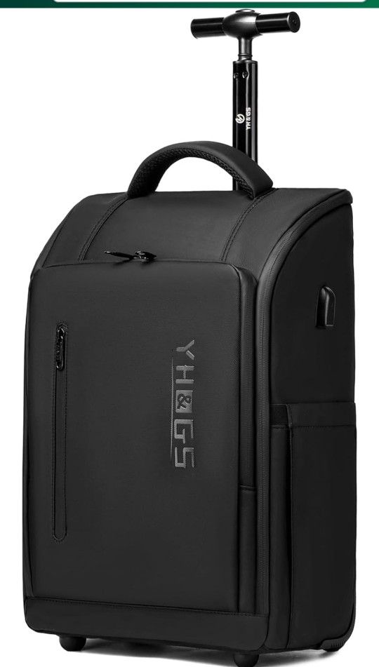 Rolling Backpack, Waterproof Backpack with Wheels for Business Commuter, Carry on Backpack with Laptop Compartment, Fit 15.6/18 Inch Laptop, Wheeled B