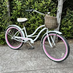 26 Inch Micargi Single Speed Beach Cruiser Bike Bicycle Baby Pink