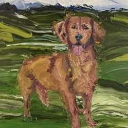 Golden Retriever Oil Painting