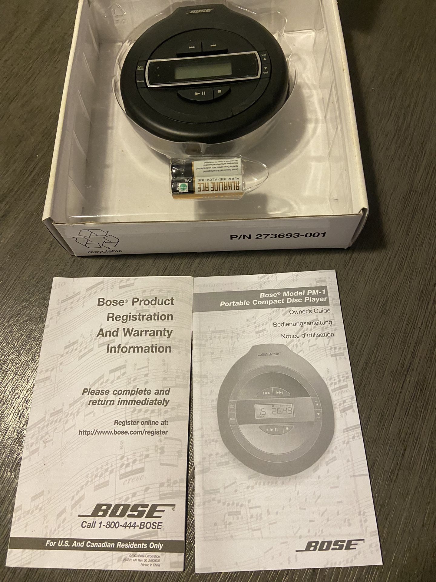 BOSE PM-1 Personal Portable Compact Disc CD Player with Manuals