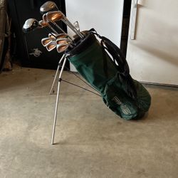 Vintage Ping Golf Bag With All Clubs Drivers And A Putter 