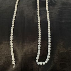 GLD TENNIS NECKLACE AND BRACELET KIT