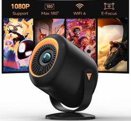 Projector With Wifi And Bluetooth Native 1080P, 4K Supported, Home Movie Projector With HDMI, USB, Type?C, Compatible With Smartphone/ Tablet/ Laptop/
