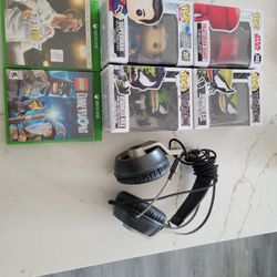 4 Funko Pops, 2 Xbox Games, And A Headset
