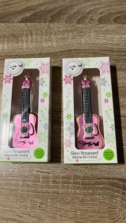 Dolly Parton Pink Guitar Glass Ornament (2-Pack)