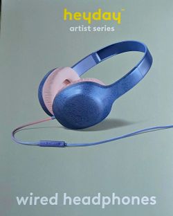 New and sealed in box, Heyday artist series wired headphones with microphone and remote.