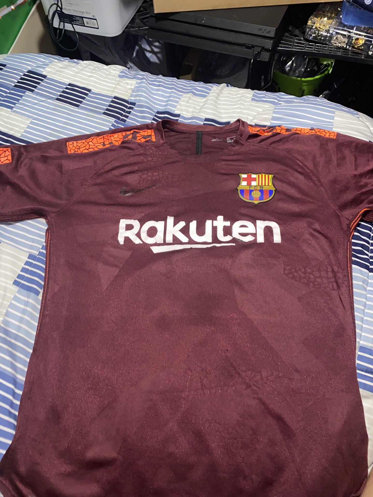 Maroon Red Messi Barcelona Jersey
