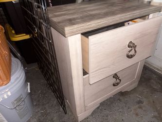 2-Drawer Nightstand with Ring Pull Handles
