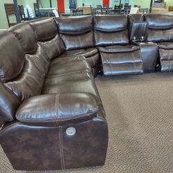 New Sectional Sofa With 3 Power Recliners On Sale  Now With Immediate Pickup Or Delivery Available