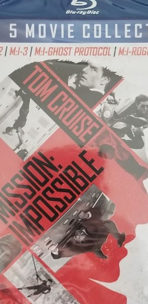 Brand New Mission Impossible Movies 1 Through 5 Blu Ray Collection