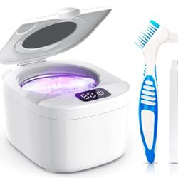 45kHz Ultrasonic Denture & Retainer Cleaner Machine - Professional Multi-Use Cleaner for Dentures, Retainers, Mouthguards, Jewelry, Small Tools | Heav