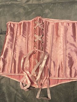 NWT Baby Pink Satin Underbust Corset - Lace-Up Back