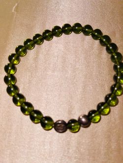 Genuine Moldavite Bracelet with Sterling Silver